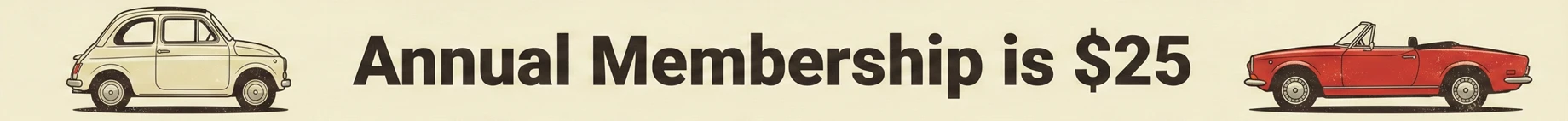 Annual Membership is 5 - Classic and Modern Fiats