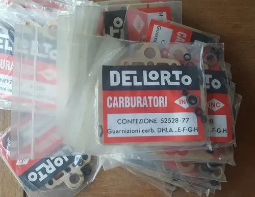 Alfa Romeo Dellorto DHLA ... E-F-G-h. Carburettor Gasket Set (two carbs) Genuine