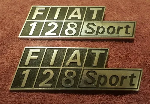 Fiat 128 Sport  badgework / script (NOS) original metal