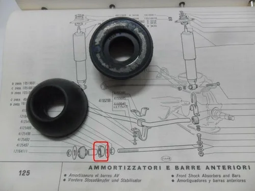 Fiat 125 / 132 , Ritmo 130TC Brake reaction rod  bush (female) 4125489 Pirelli