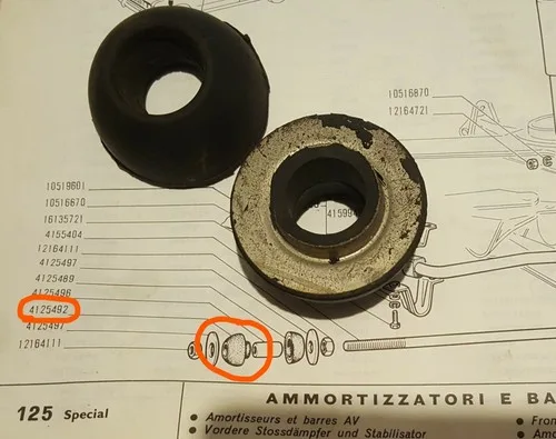 Fiat 125 / 132, Ritmo 130TC Brake reaction rod  bush (male) 4125492 Pirelli