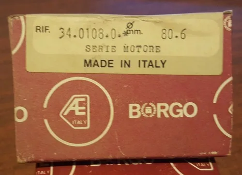 Fiat 124 sport 1400 / 1600 Piston ring set 80.6mm BORGO 34.0108.0 (0.6 oversize)