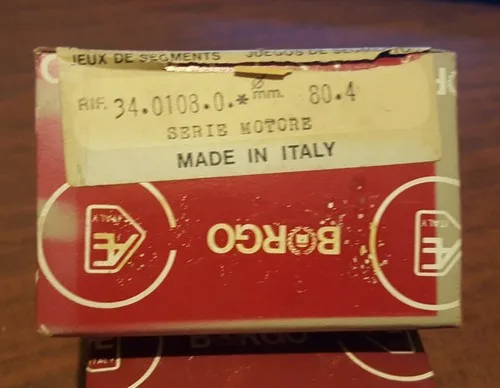 Fiat 124 sport 1400 / 1600 Piston ring set 80.4mm BORGO 34.0108.0 (0.4 oversize)