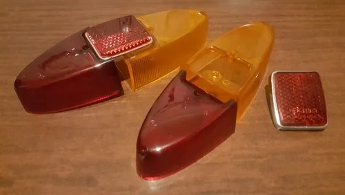 Fiat 1100D 600T Tail light lenses, set of 6 pieces, show quality.