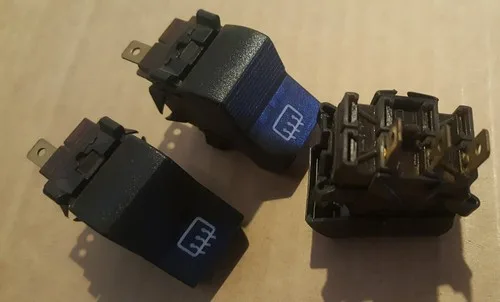 Fiat Demister switch 131 sport / Abarth 2 pos 3 pin 4396576 BLACK