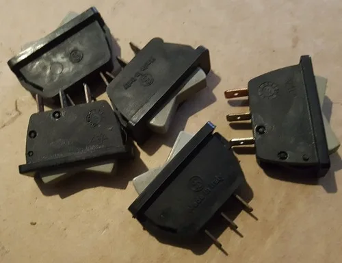 Fiat Alfa Lancia Ferrari Maserati Vintage Heater fan switch (each) grey/black