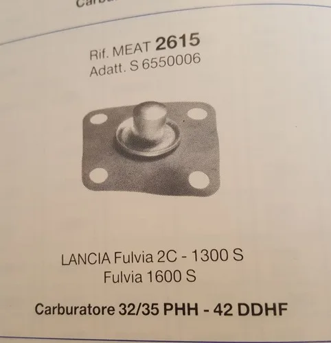 Fiat / Lancia Solex 32 / 35 PHH Pump Diaphragm 6550006