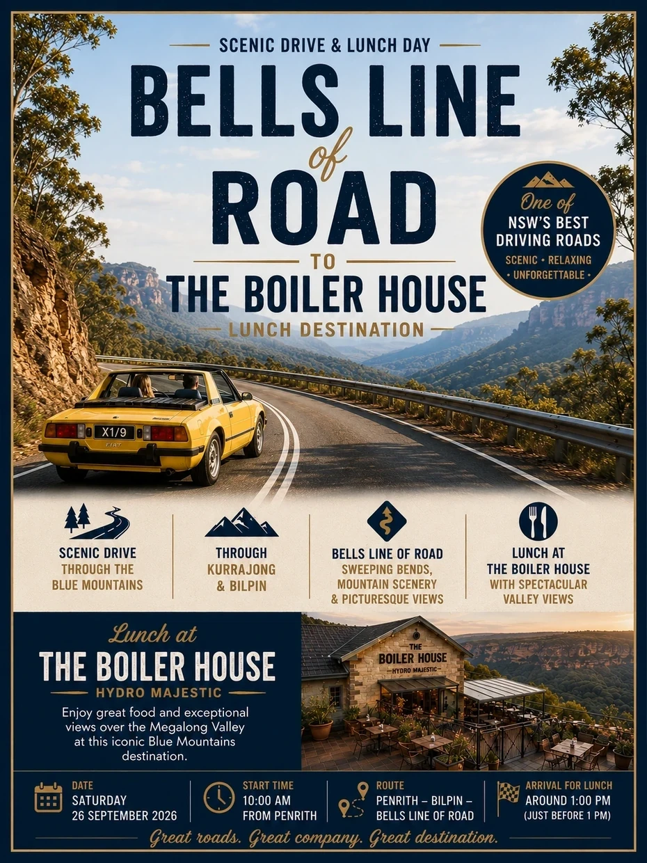 Bells Line of Road to The Boiler House for Lunch