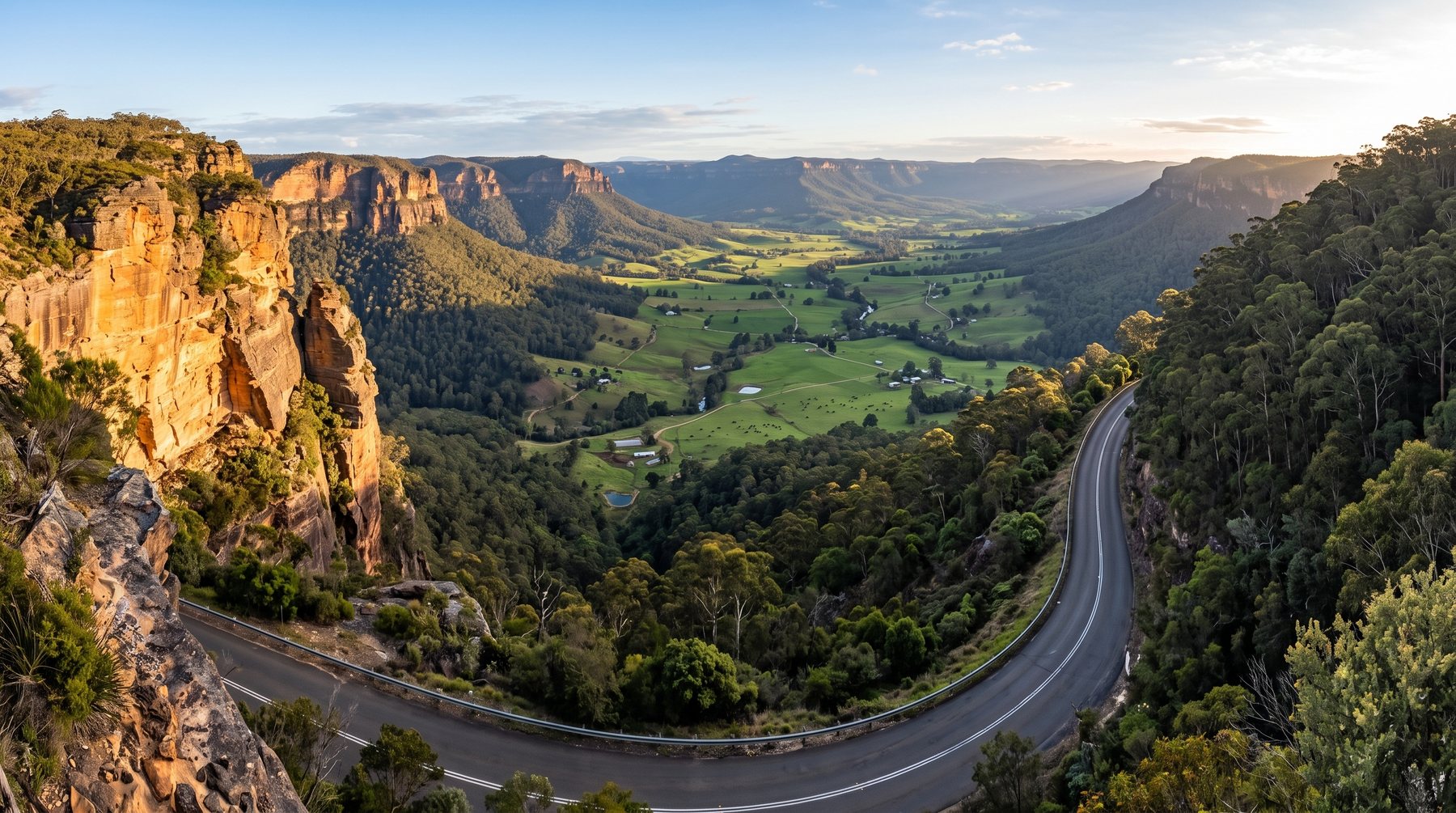 The road descending into the Megalong Valley